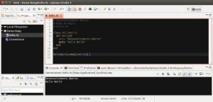 Aptana - Ruby - Hello World