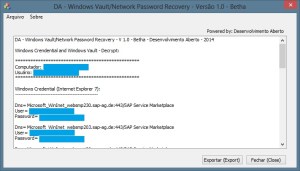 DA - Windows Vault/Network Password Recovery - V 1.0 - Betha
