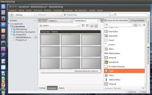 Menubar, Statusbar e Table