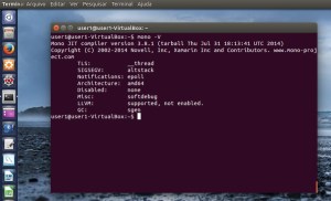 Mono -V para ver a versão