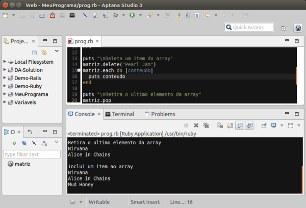 Ruby – Data Type – Array – Linux | Desenvolvimento Código Aberto