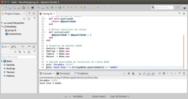 Ruby – Classes – Objetos Estáticos – Linux | Desenvolvimento Código Aberto