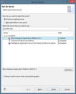 Selecione o Servidor
