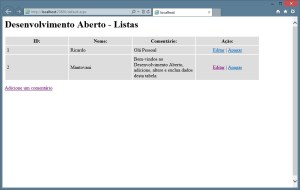 Default - Mostra grade de dados