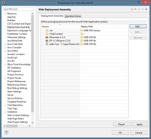 JSF - Deployment Assembly