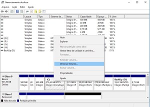 Partições de disco